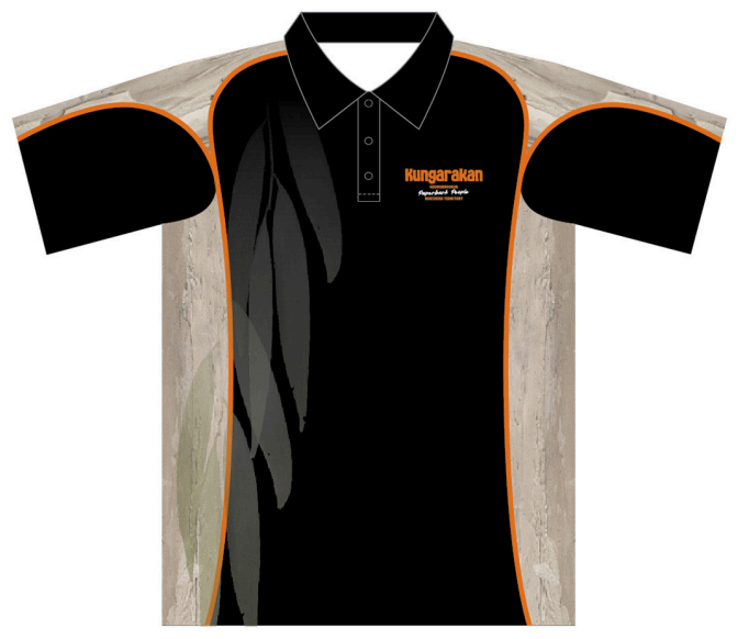 PBW002 POLO - Black white panels (Kungarakan print on back)