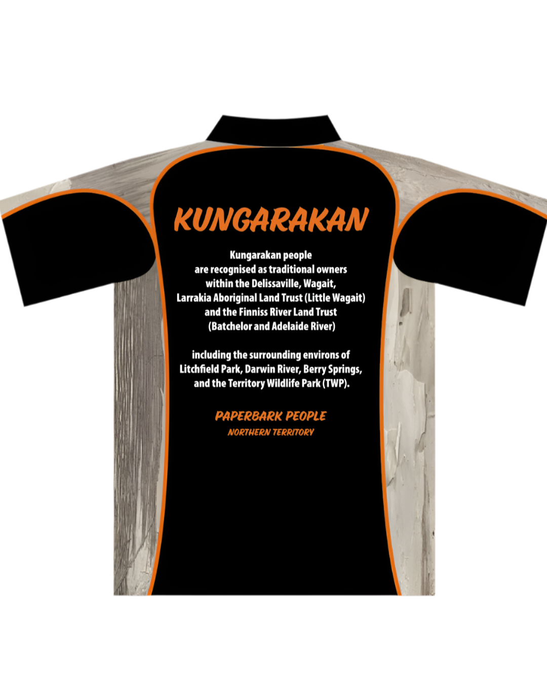 PWB002 POLO - White With Black Panel (Kungarakan print on back)
