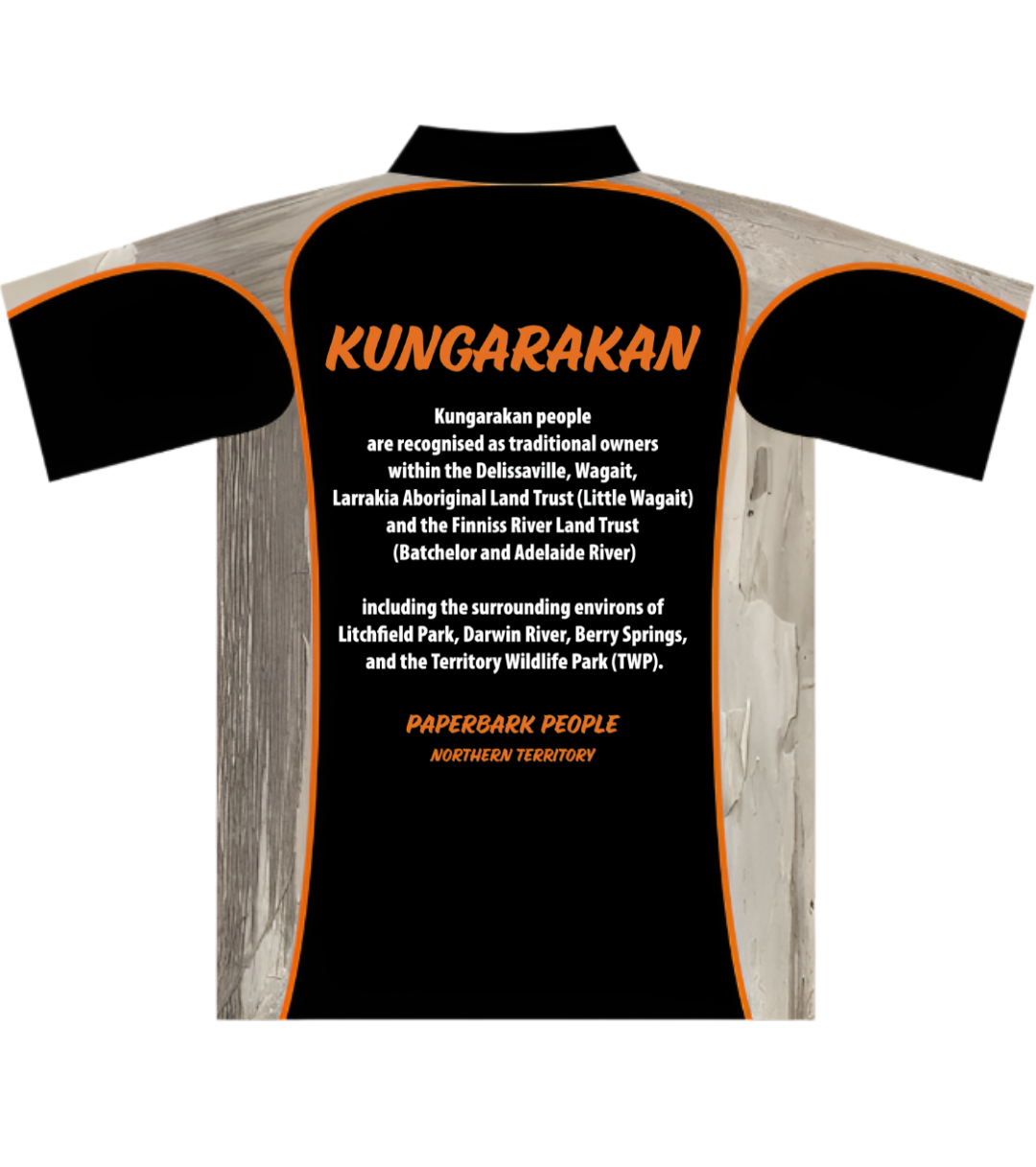 PBW002 POLO - Black white panels (Kungarakan print on back)